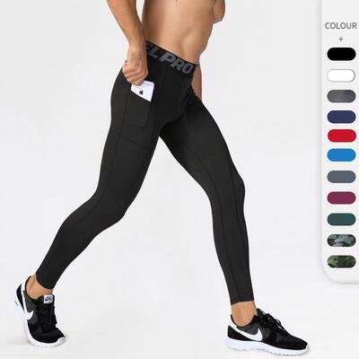 Men's fitness pants with pockets, running training, sports