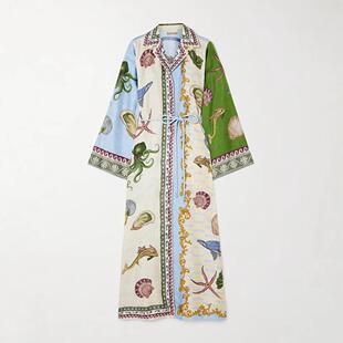 Cotton and linen printed short sleeved shirt set