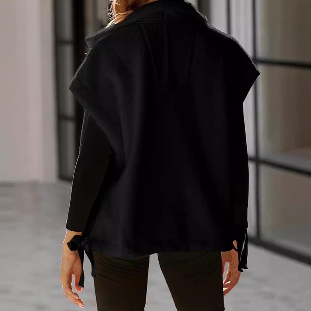 Women's plush vest, oversized sleeveless jacket, warm vest