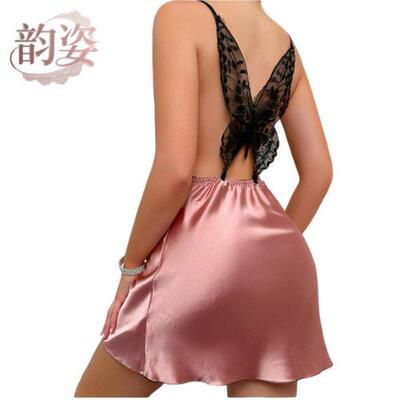 Backless sleepwear, women's summer underwear, home wear,