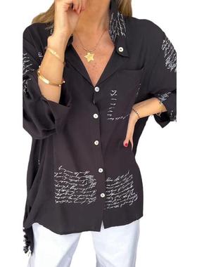 Women's printed tailcoat shirt 女装印花燕尾衬衫