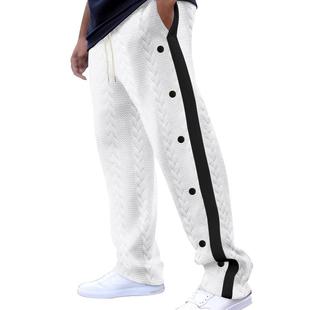 long pants single Men oversized textured panel