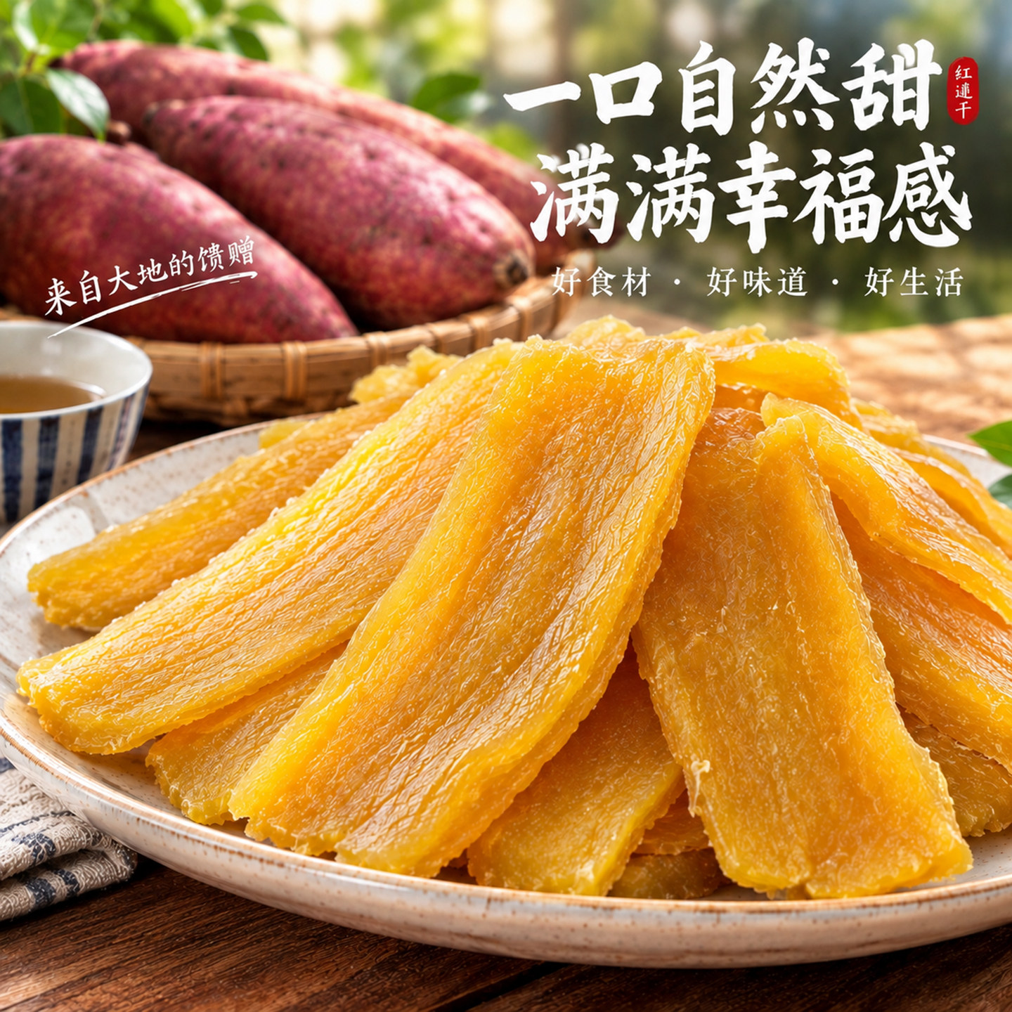 翼云小镇红薯片农家自晒无添加蔗糖红薯干软糯山东老式原味地瓜干