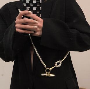 潮流前卫连衣裙身体腰链项链珍珠金银色陀螺腰带斜挎身体链配饰