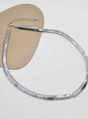 甜酷金属鱼鳞片项链女嘻哈古巴链个性欧美锁骨链中性风潮百搭颈链