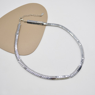 甜酷金属鱼鳞片项链女嘻哈古巴链个性欧美锁骨链中性风潮百搭颈链