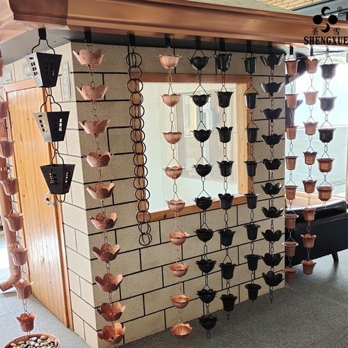 雨链寺庙雨链别墅庭院雨水链