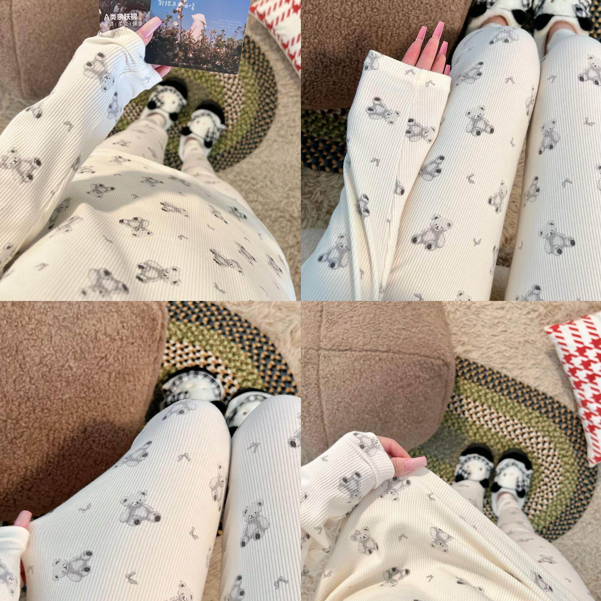 小熊秋衣裤套装女打底衫保