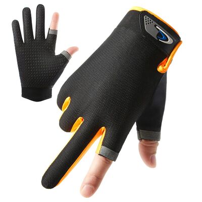 Summer Men Fishing Gloves Women Two Finger Cut Male Touchscr