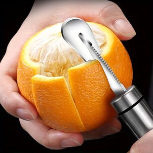 Peeler Peel Stainless Orange Handle Lemon Curved Steel with