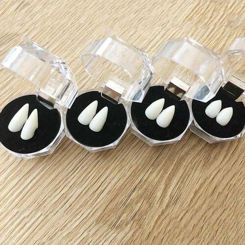 1 Pair Vampire Teeth Fangs Dentures Props Halloween Costume