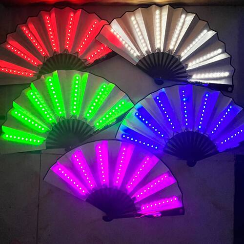 Glow Folding Led Fan Dancing Light Fan Night Show Halloween