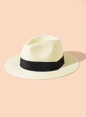 Summer hat Panama straw hat British top hat Men's and women'