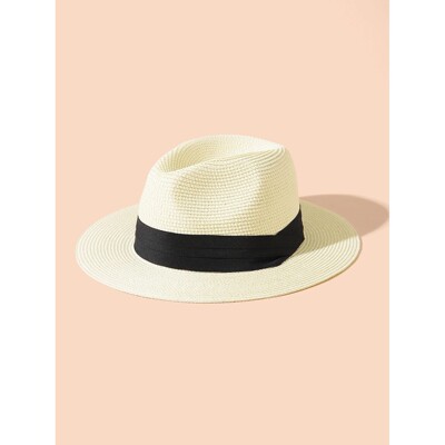 Summer hat Panama straw hat British top hat Men's and women'