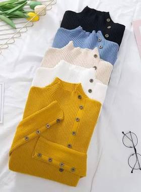 2023 Women Autumn Knitted Slim Sweaters Solid Knitted Female