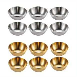 Set of 6 Stainless Steel Small Sauce Dishes Seasoning Servin