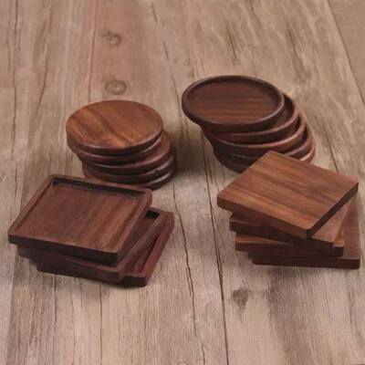 1 Pcs Durable Walnut Wood Coasters Placemats Coffee Cup Pad