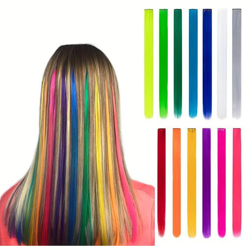 13 Colors Colorful Party Highlight Clip in Straight Hair Ext