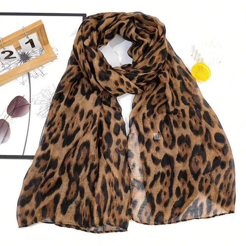1pc Boho Fashionable Leopard Print Batik-Style Soft Lightwei