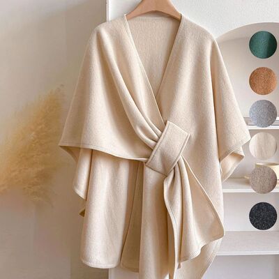Women Poncho Winter Warm Shawl Double Sided Designer Thicken