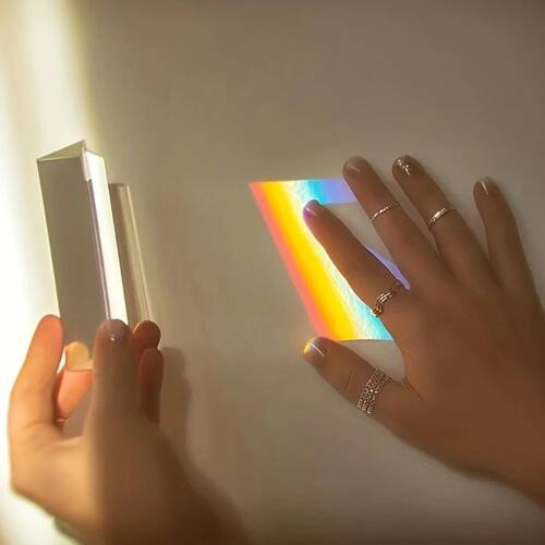 1pc Physics Science Toy, Triple Prism Glass, Reflecting Colo