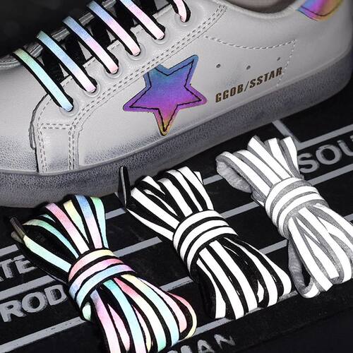 1 Pair Reflective Shoelaces Luminous Shoelaces Laser Sequin