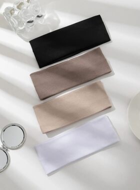 4Pcs/SetWide Solid Color HairBands Soft Elastic Headband Wom