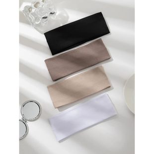 4Pcs/SetWide Solid Color HairBands Soft Elastic Headband Wom