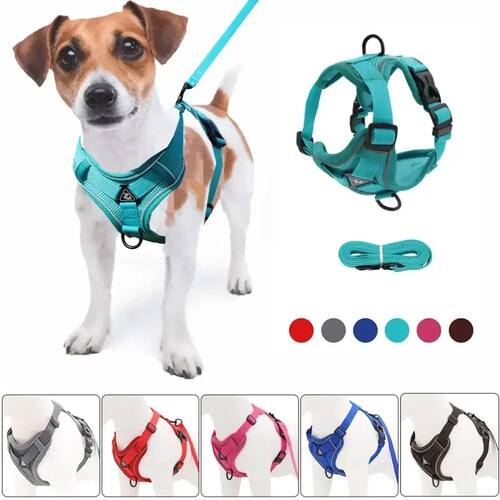 No Pull Dog Harness and Leash Set Adjustable Pet Harness Ves