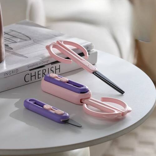 2-in-1 Scissors Express Unpacking Knife Office Household Sci