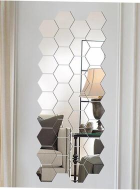 12Pcs 3D Mirror Wall Sticker Home Decor Hexagon Decorations