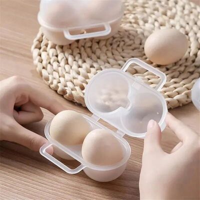 1pc 2-Cell Outdoor Portable Egg Box Plastic Egg Tray Refrige