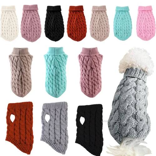 Dog Winter Clothes Knitted Pet Clothes For Small Medium Dogs