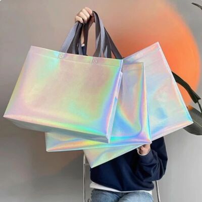 10/20PCS Silver Reusable Gift Tote Bag for Bridesmaids Weddi