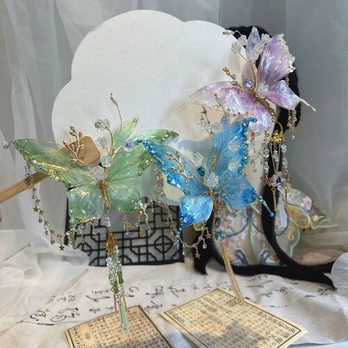 Sweet Fairy Wing Hair Clips Handmade Tassel Hair Clip  Tasse