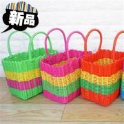 hộp đựng đồ ăn Bàn tay nhỏ màu xanh 拎 mây mua thực phẩm màu nhựa ống tay đan giỏ nhỏ cửa hàng vật liệu v duy nhất nâng cao thực tế - Trang chủ hộp đựng đồ có khóa