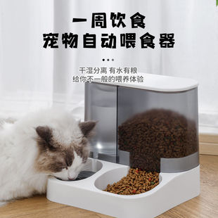 猫碗自动续水喂食猫咪自动喂食器一体双碗猫咪用品大全宠物食盆