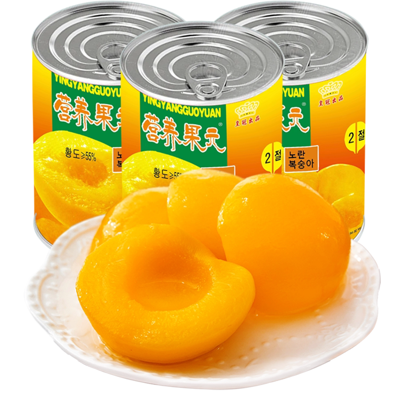 砀山糖水黄桃罐头烘焙425g*6罐新鲜水果罐装休闲儿童宝宝零食包邮