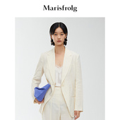 西装 外套 新款 杏仁白色轻薄款 小众设计 玛丝菲尔春季