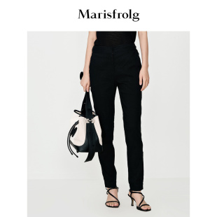 子 黑色百搭铅笔裤 Marisfrolg玛丝菲尔经典 款
