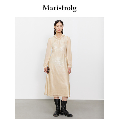 【精简美学】Marisfrolg玛丝菲尔冬季新款立体镂空重工提花连衣裙