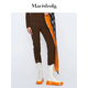 休闲系列 玛丝菲尔休闲裤 冬季 新款 咖啡色高腰羊毛束脚铅笔裤