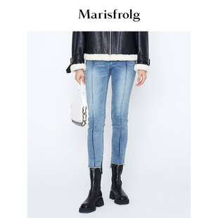 商场同款 裤 玛丝菲尔冬季 棉质低腰牛仔休闲裤 子女 新款