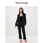 松弛裤 黑色直筒修身 装 玛丝菲尔奥莱春季 新款 九分微喇长裤 女