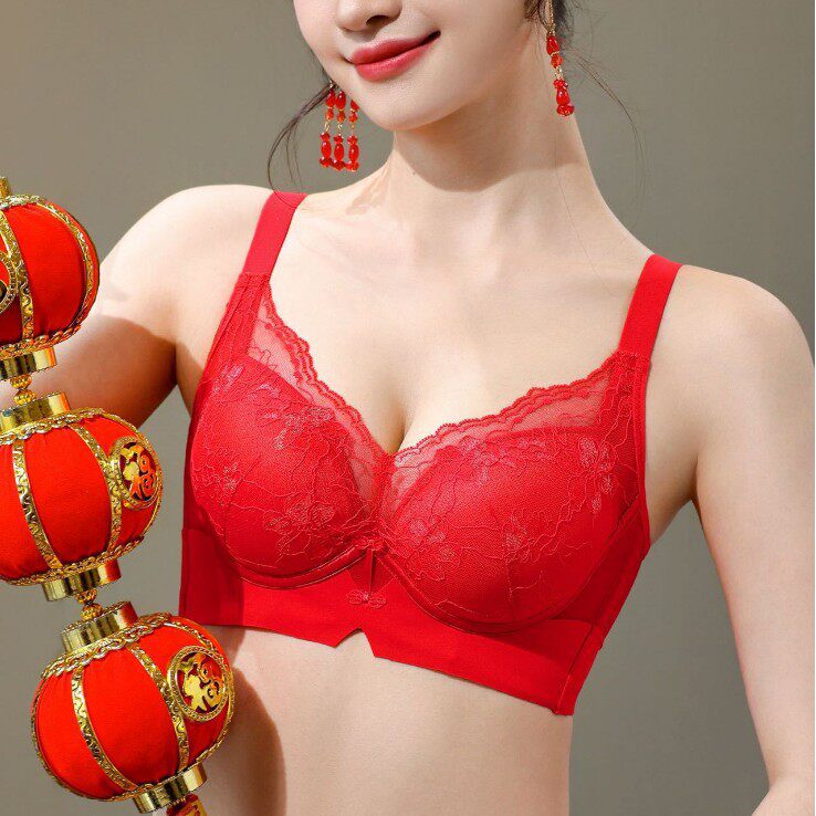 都市丽人原版蕾丝性感内衣女小胸聚拢显大加厚无钢圈收副乳调整型