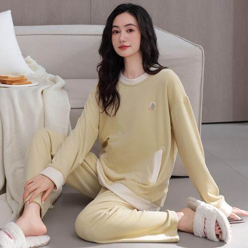 海岛绒睡衣女士秋冬季新款