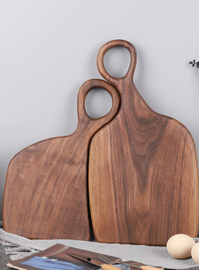 处理黑胡桃木情侣切菜板 实木烘焙面包板辅食板家用创意砧板案板