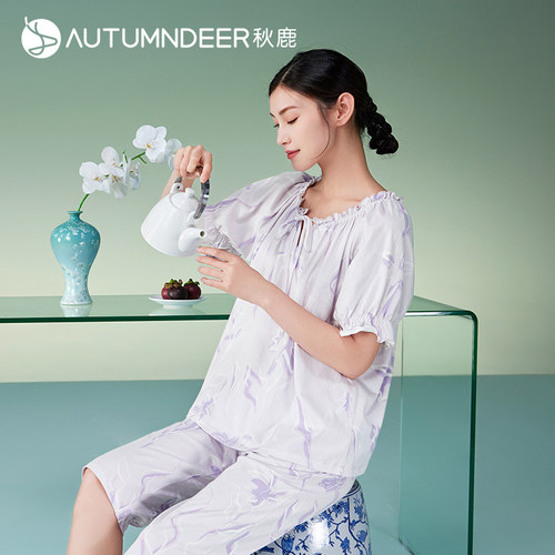 秋鹿柔软纯棉抑菌睡衣