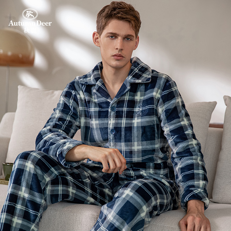 秋冬加厚法兰绒家居服