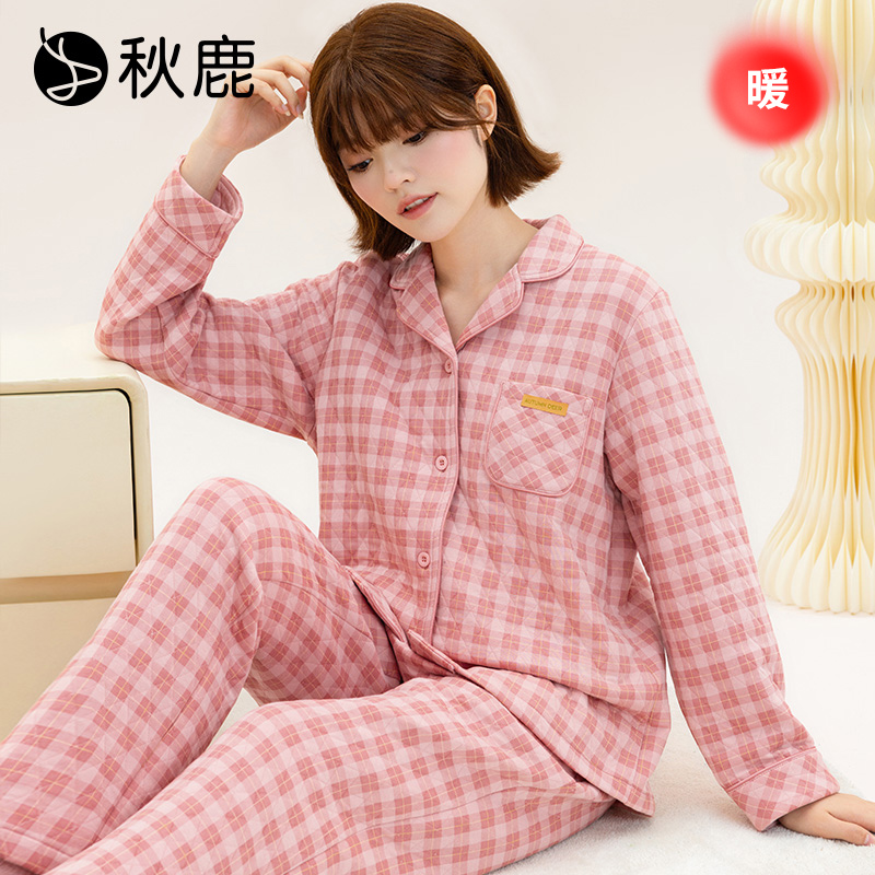 秋鹿衣服采用亲肤夹丝布